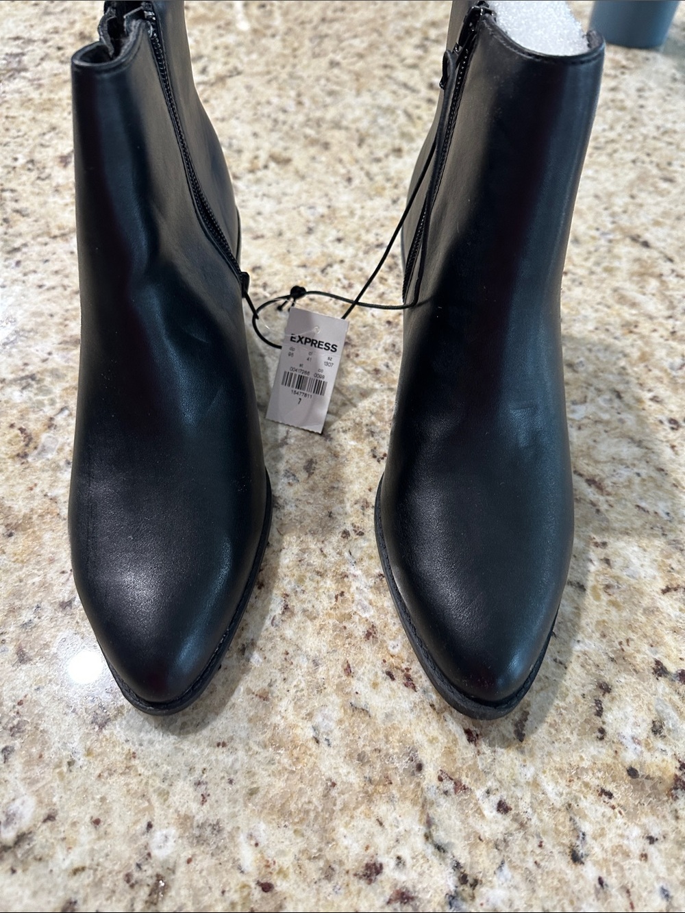 Express Black Pointed Toe Side-Zip Ankle Booties